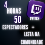 50 Espectadores Por 4 Horas + Lista Na Comunidad Twitch