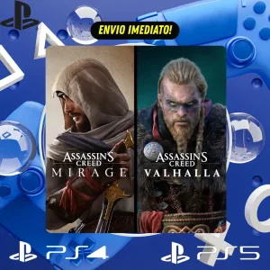 Pacote Assassin’s Creed Mirage e Assassin's Creed Valhalla PS4/PS5