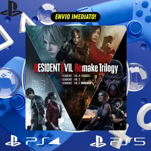 RESIDENT EVIL TRILOGY REMAKE (2+3+4 e DLC´s) PS4/PS5